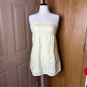 Forever 21 Yellow Strapless Blouse